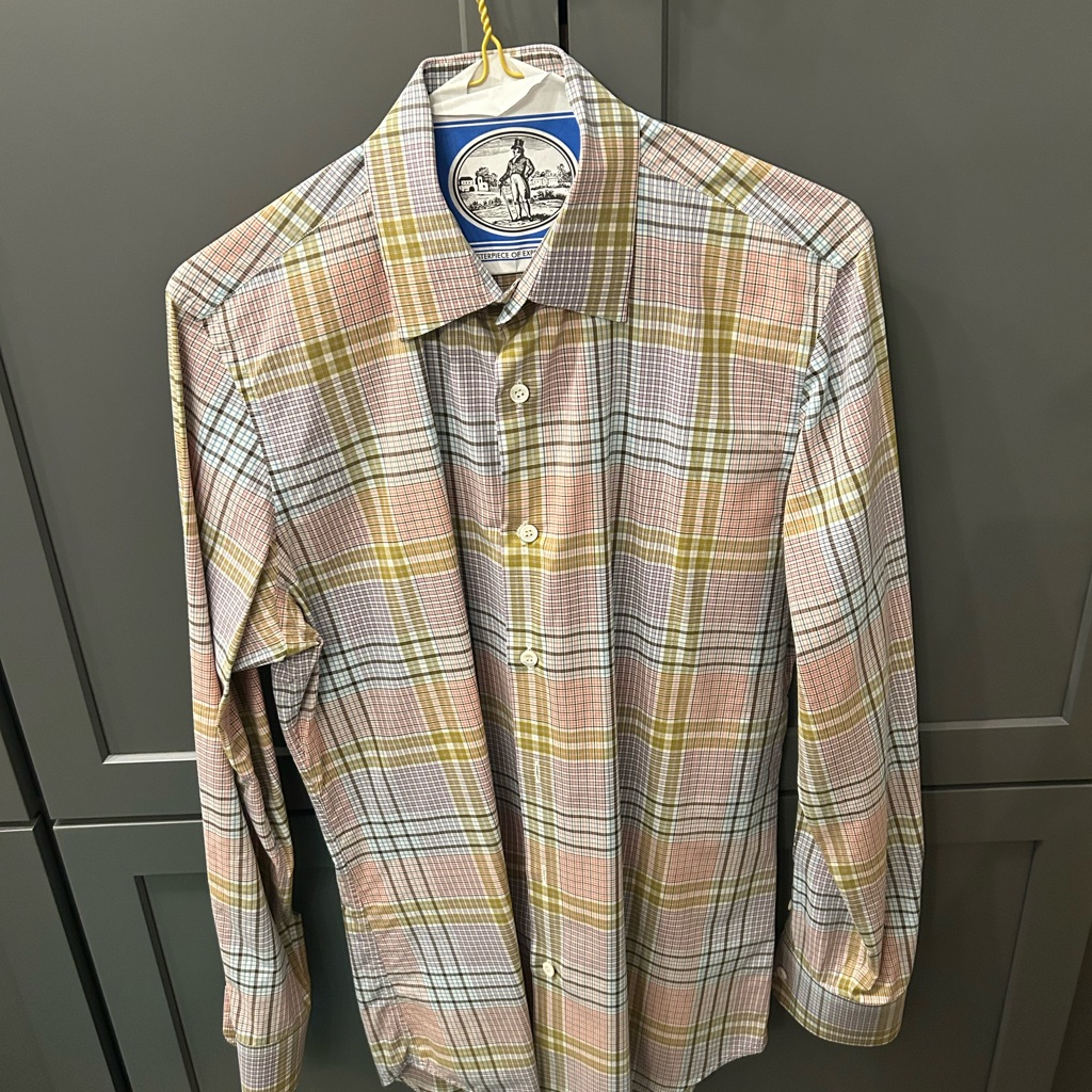 Prada Men's Multicolor Plaid Shirt